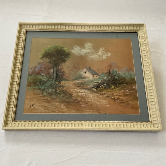 Vintage Matted & Framed Pastoral Landscape Scene - Picture 11 of 12